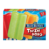 Blue Bunny Blue Ribbon Classics twin pops; cherry, lemon lime, orange, 12 bars Full-Size Picture